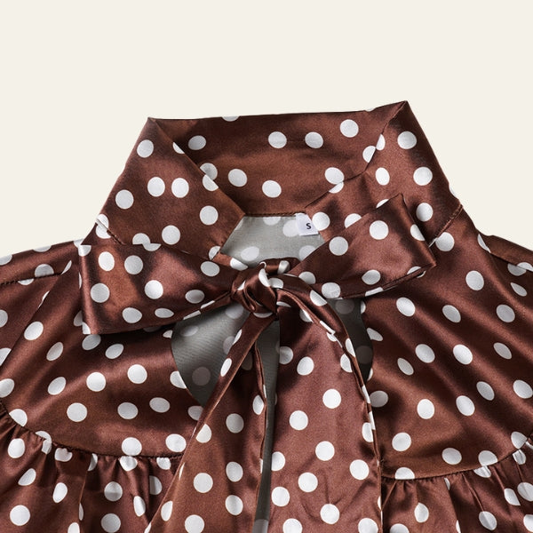 The Vienna Tie-Neck Polka Dot Blouse