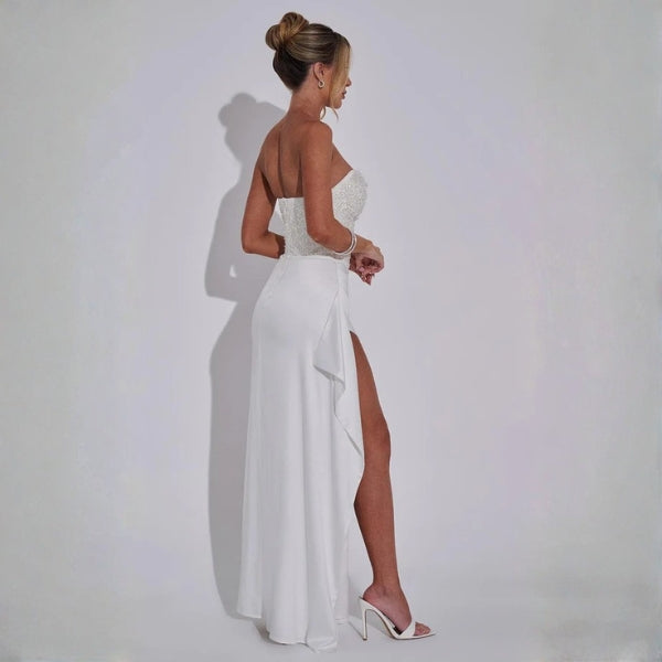 The Emrielle Strapless Sequin Maxi Dress