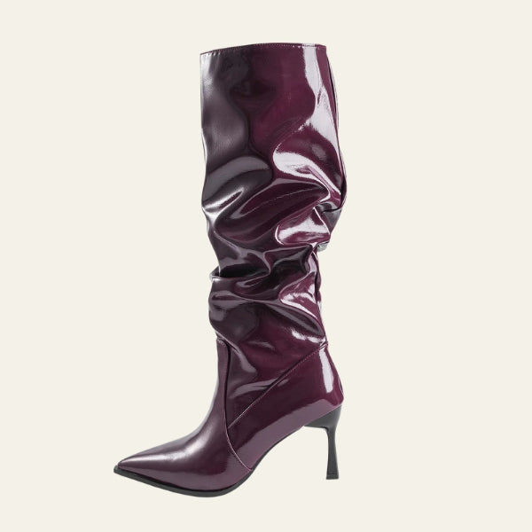 The Verona Gloss Slouch Knee Boots
