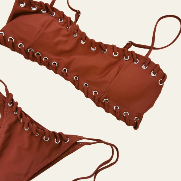 The Riviera Grommet-Detail Bikini Set