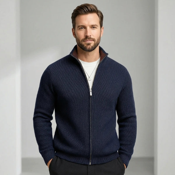The Monaco Ribbed Zip Cardigan