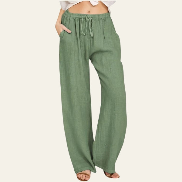 The Riviera Drawstring Wide-Leg Trousers