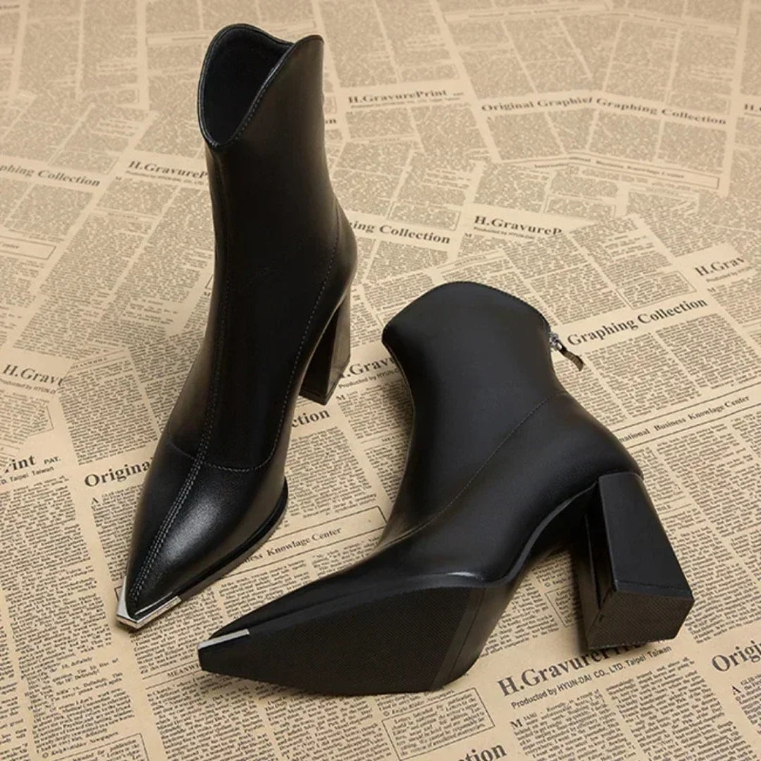 The Riviera Block-Heel Zip Ankle Boots