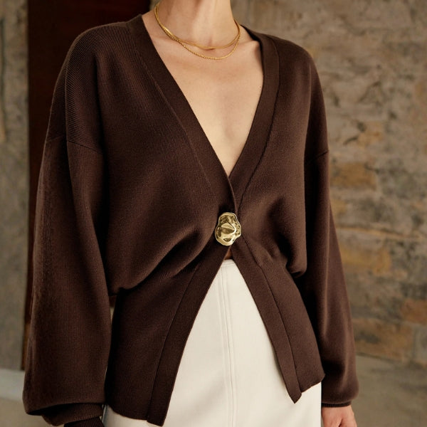 The Riviera Sculpted Button Knit Cardigan