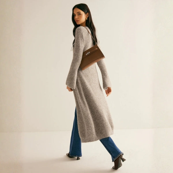 The Florence Button-Front Longline Knit Cardigan