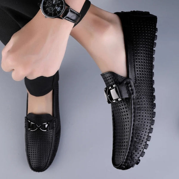 The Riviera Perforated Strap Loafers