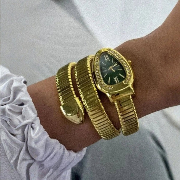 The Serpentine Wrap Crystal-Trim Watch