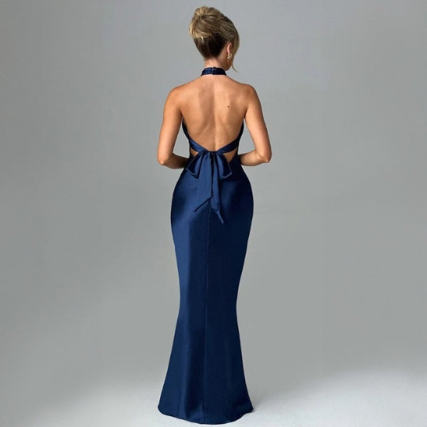 The Marbella Cross-Halter Evening Dress