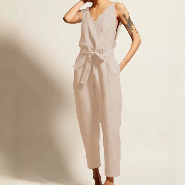The Kyoto Belted V-Neck Jumpsuit