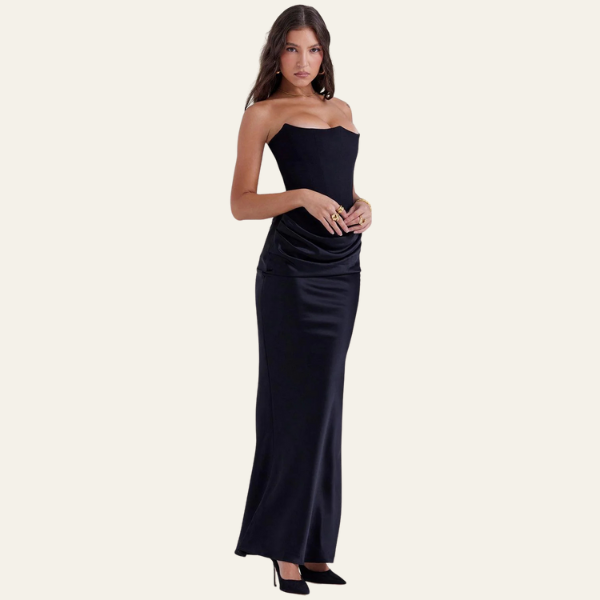 The Vienna Satin Evening Maxi Dress