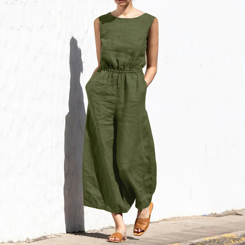 The Amalfi Elastic-Waist Wide-Leg Jumpsuit