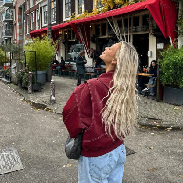 The Bordeaux Oversized Zip Jacket