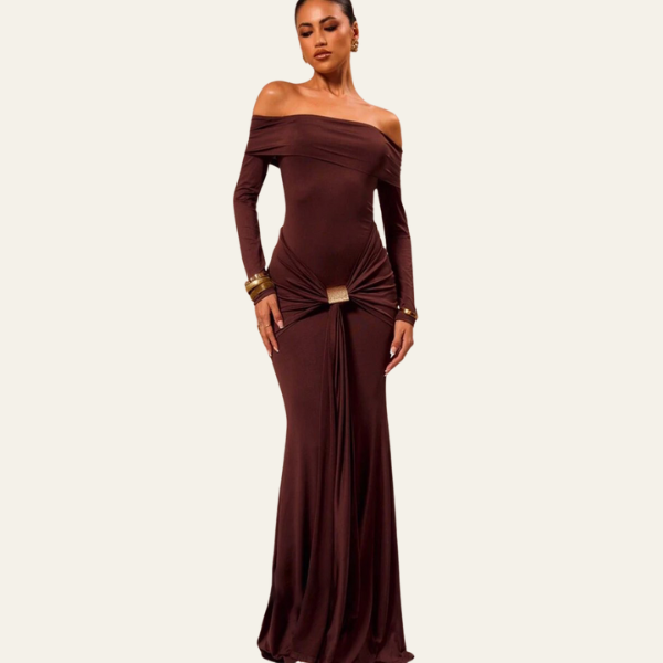 The Monaco Off-Shoulder Evening Maxi Dress