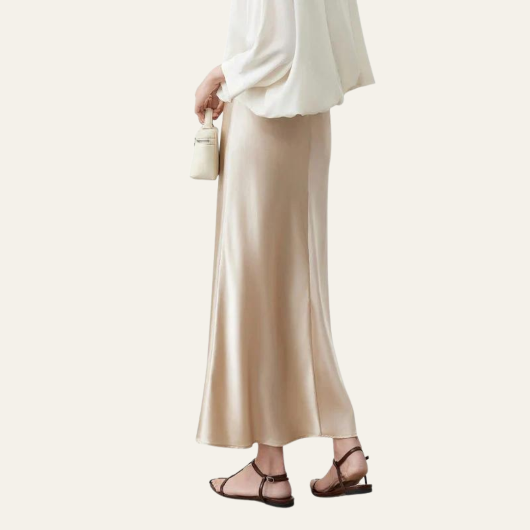 The Verona Silk Midi Skirt