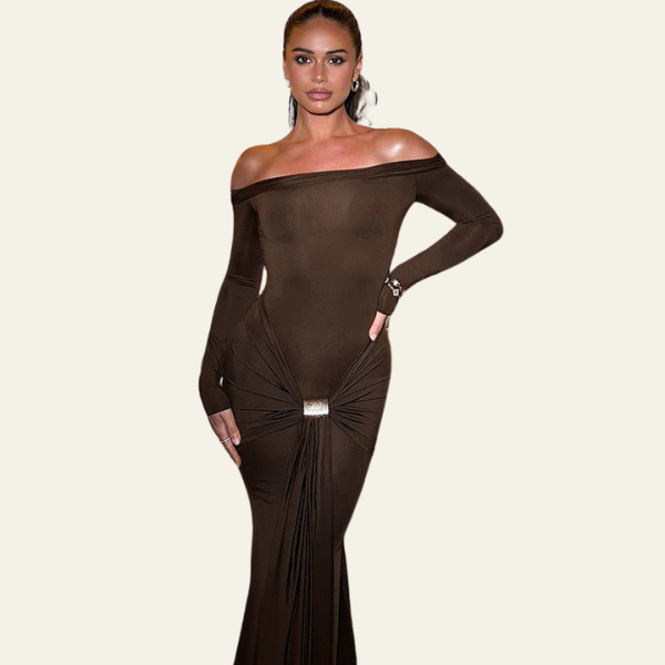 The Monaco Off-Shoulder Evening Maxi Dress