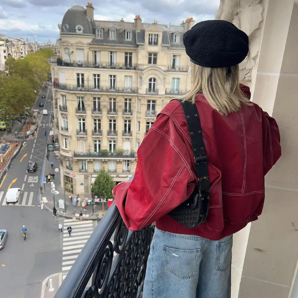 The Bordeaux Oversized Zip Jacket