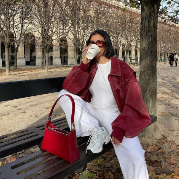 The Bordeaux Oversized Zip Jacket