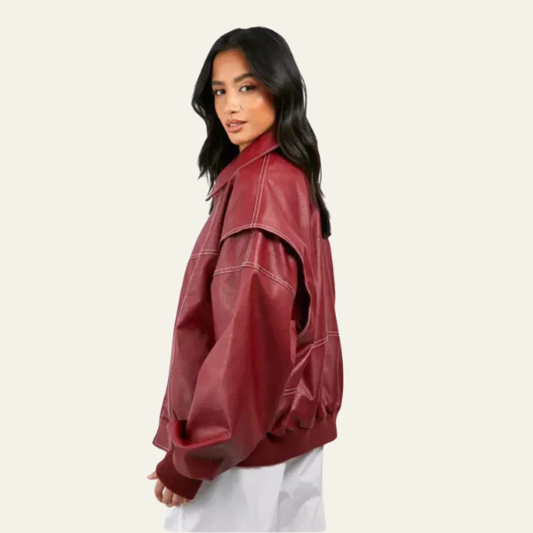 The Bordeaux Oversized Zip Jacket