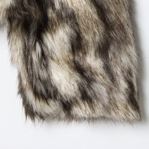 The Milan Striped Faux-Fur Coat