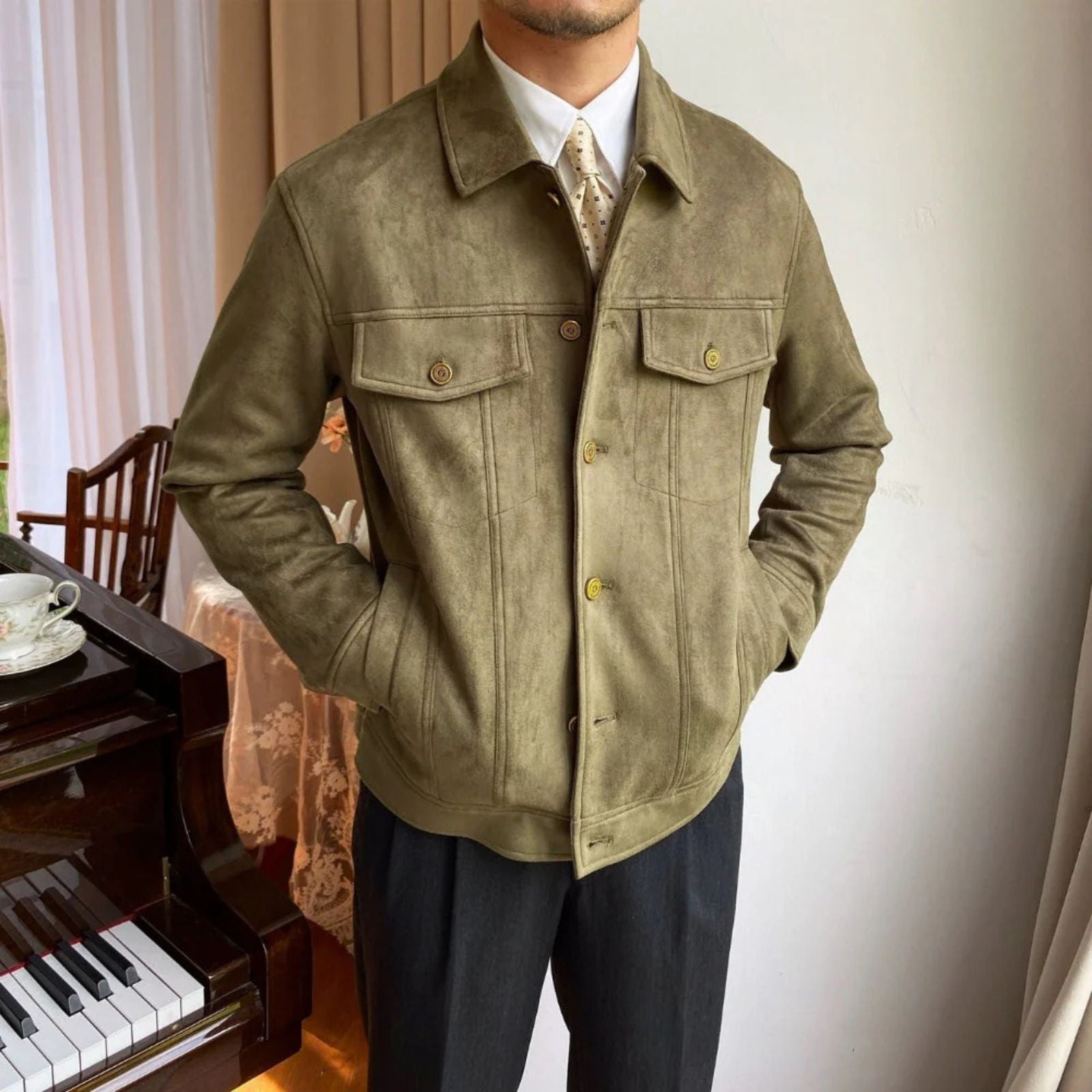 The Cortina Suede Lapel Jacket