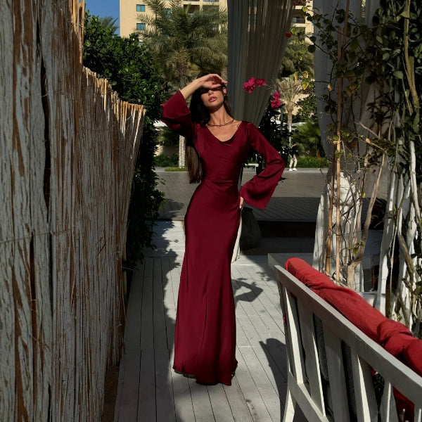The Verona Flared-Sleeve Maxi Dress