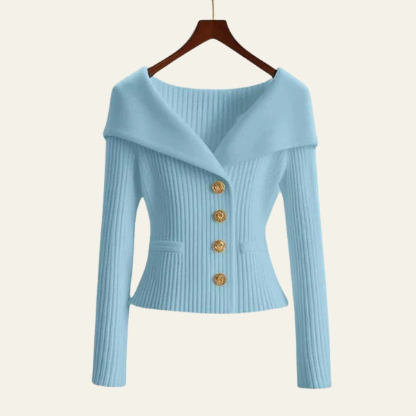 The Kensington Ribbed Button-Up Sweater