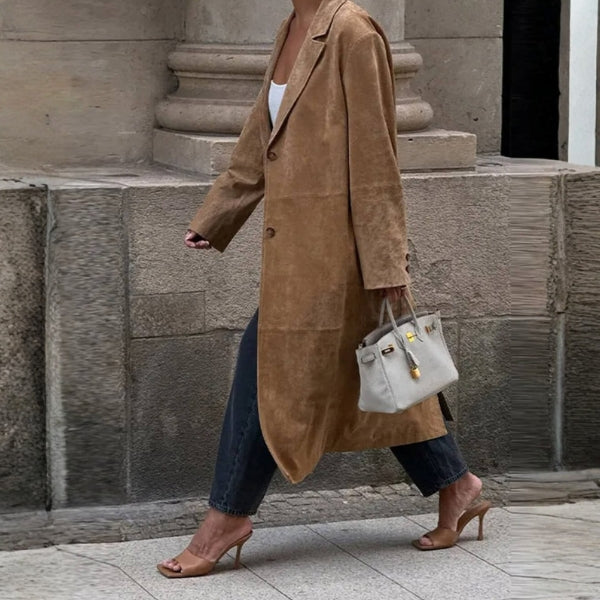 The Siena Brushed-Texture Longline Coat