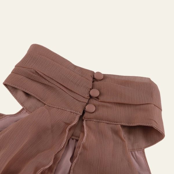 The Santorini Ruffle Cold-Shoulder Dress