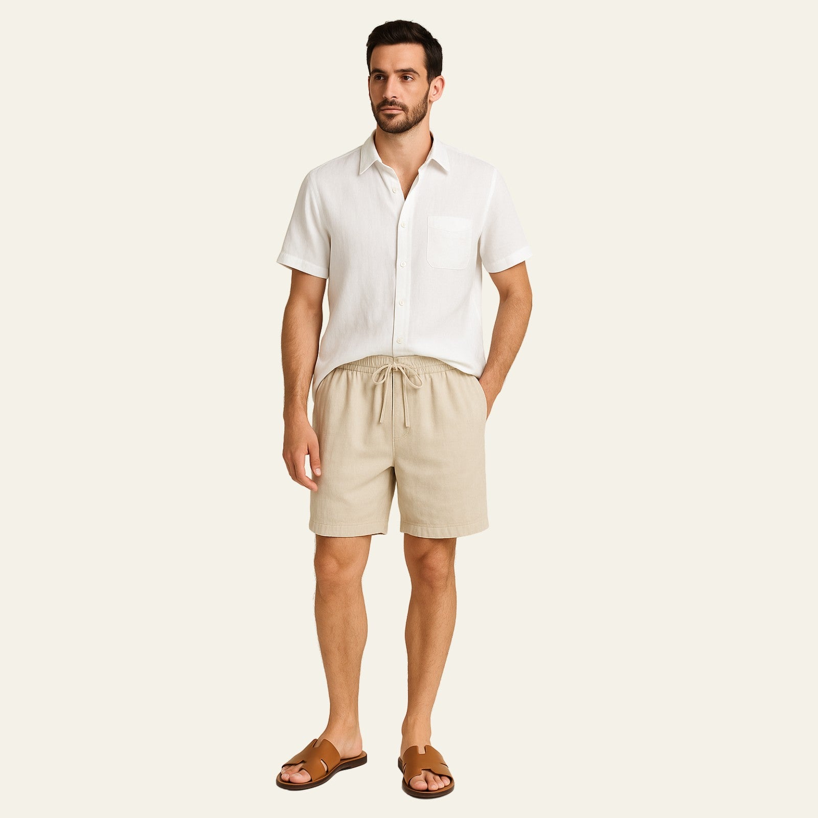 The Riviera Linen Set Beige