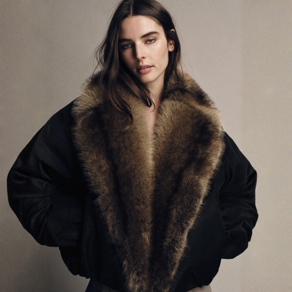 The Aspen Faux-Fur Collar Bomber Jacket