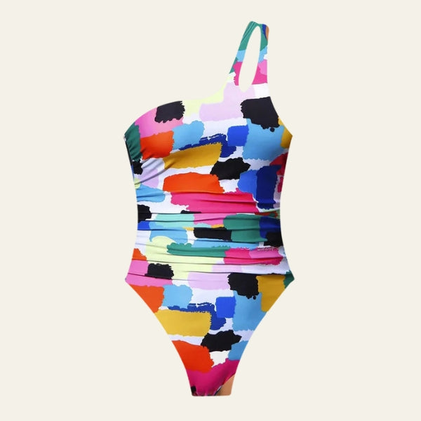 The Capri Ruched One-Shoulder Swimsuit