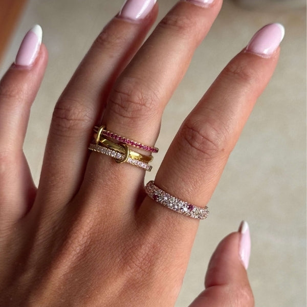 The Valentina Gradient Crystal Band Ring