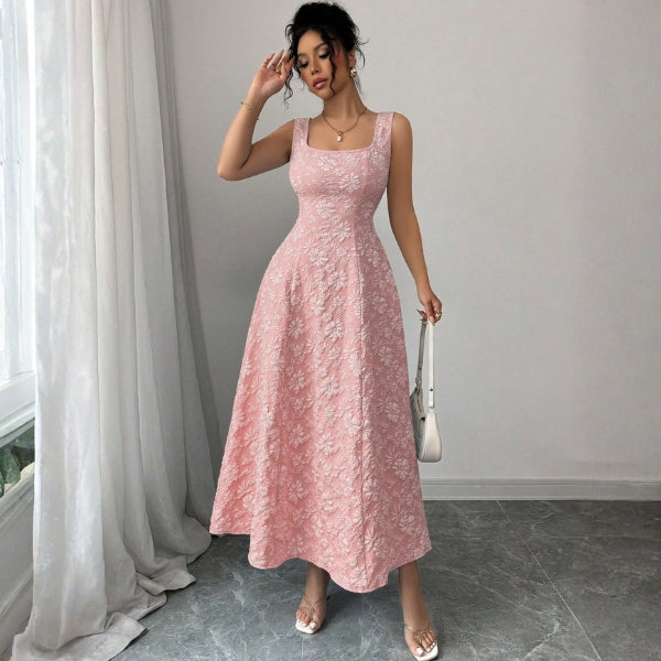 The Santorini Jacquard Floral Maxi Dress