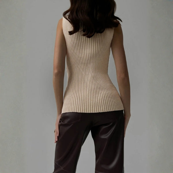 The Capri Ribbed Sleeveless Turtleneck