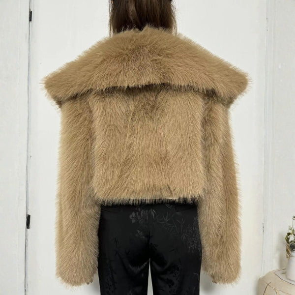The Bordeaux Oversized Faux-Fur Jacket