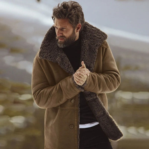 The Yukon Shearling-Lined Button Coat