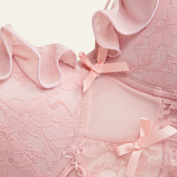 The Provence Lace-Up Thong Set