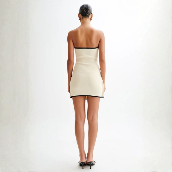 The Capri Contrast-Trim Strapless Mini Dress
