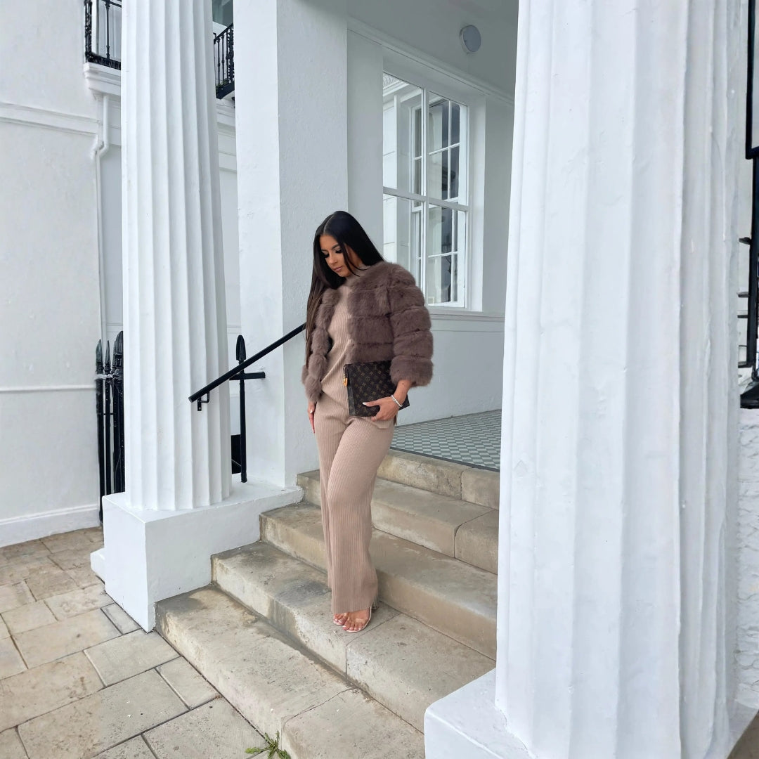 The Vienna Plush-Fur Cropped Jacket