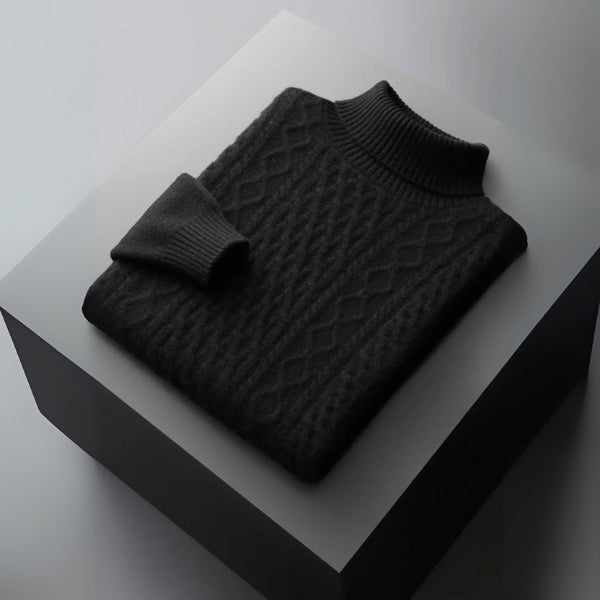 The Cortina Merino Wool Cable Turtleneck