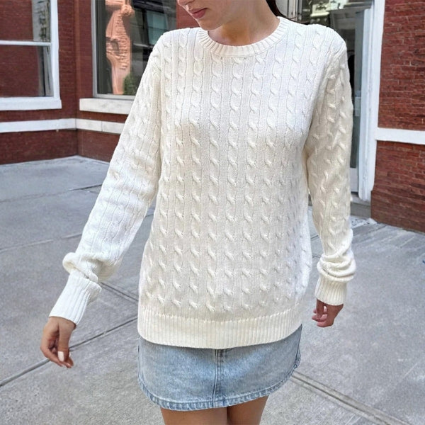 The Hudson Cable-Knit Crewneck Sweater