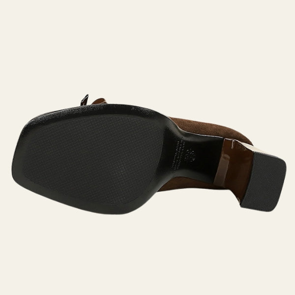 The Verona Bow-Detail Block Heel Pumps