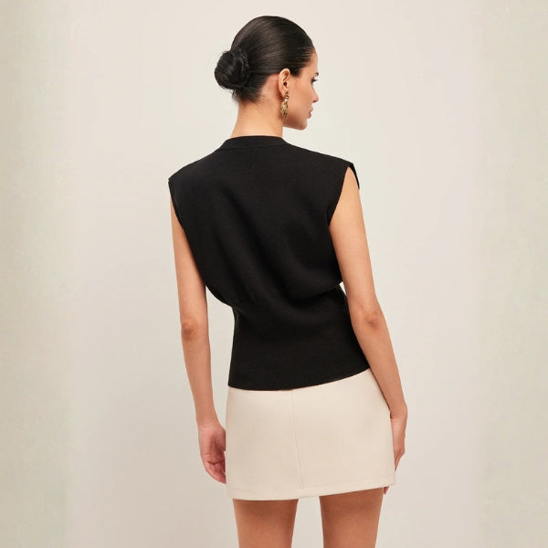 The Riviera Sculpted Button Knit Vest