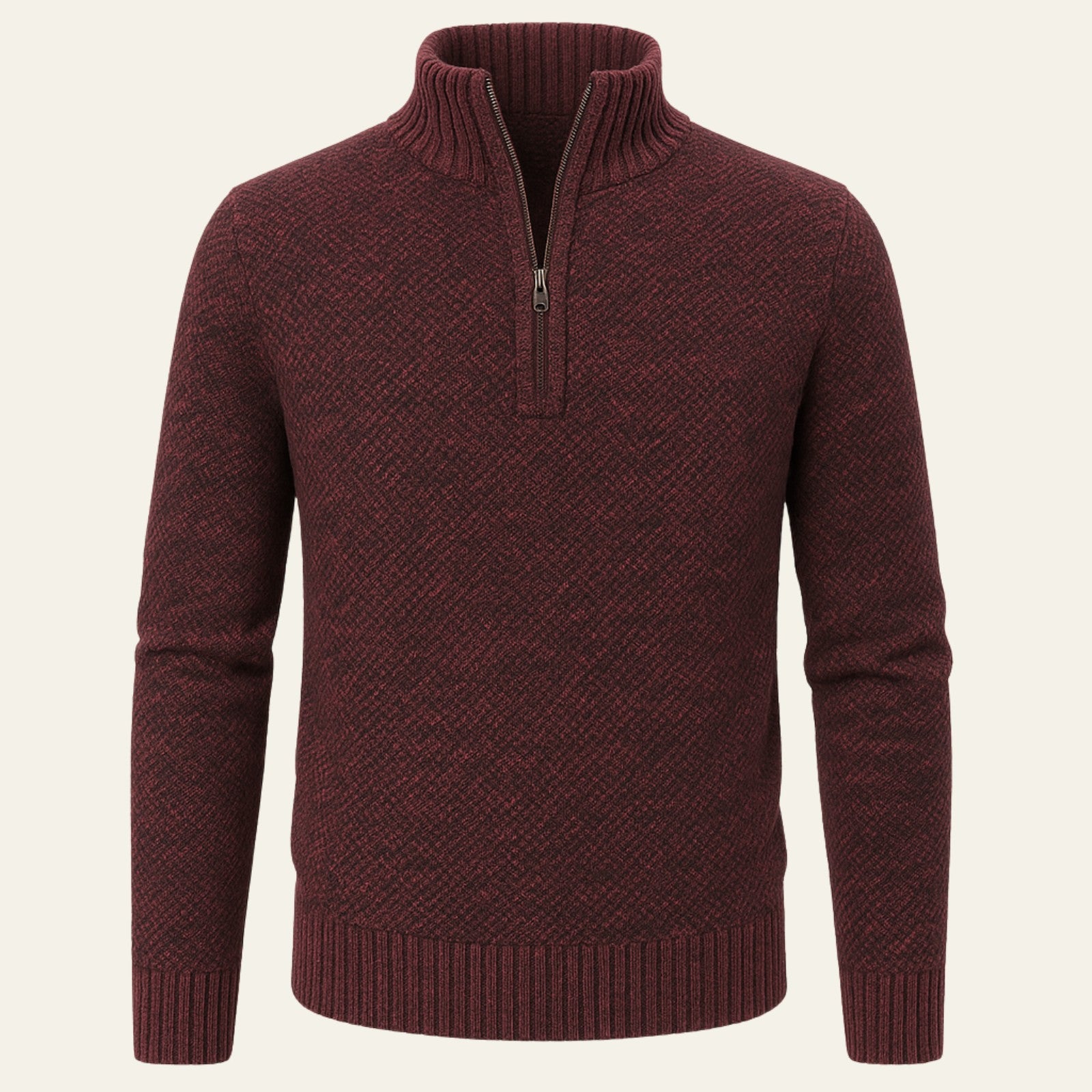 The Marseille Textured Zip Knit Sweater