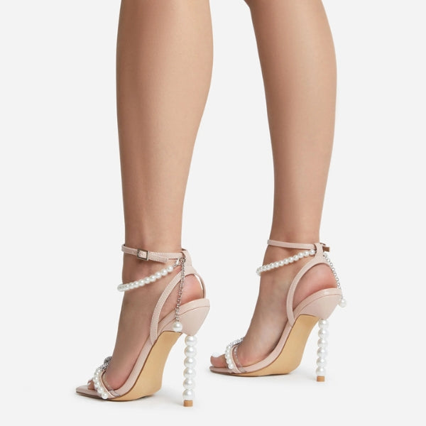 The Capri Pearl-Embellished Stiletto Sandals