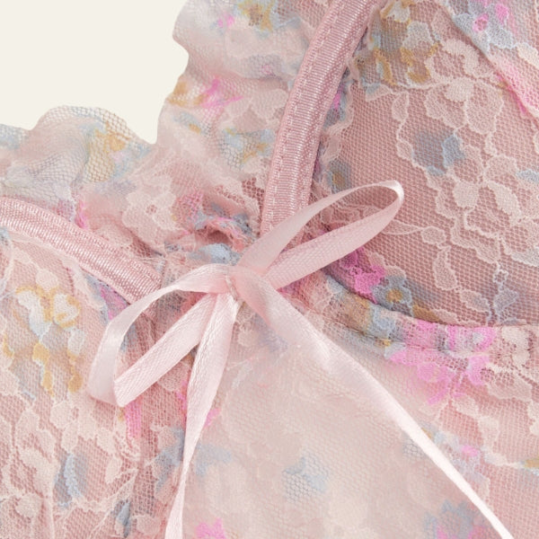The Provence Floral Lace Thong Set