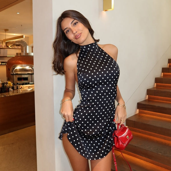 The St. Tropez Halter Polka-Dot Dress