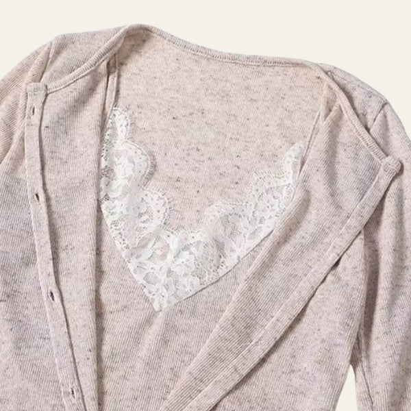 The Paris Lace-Trim Button Cardigan