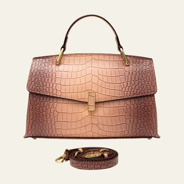 The Verona Croc-Embossed Top-Handle Handbag