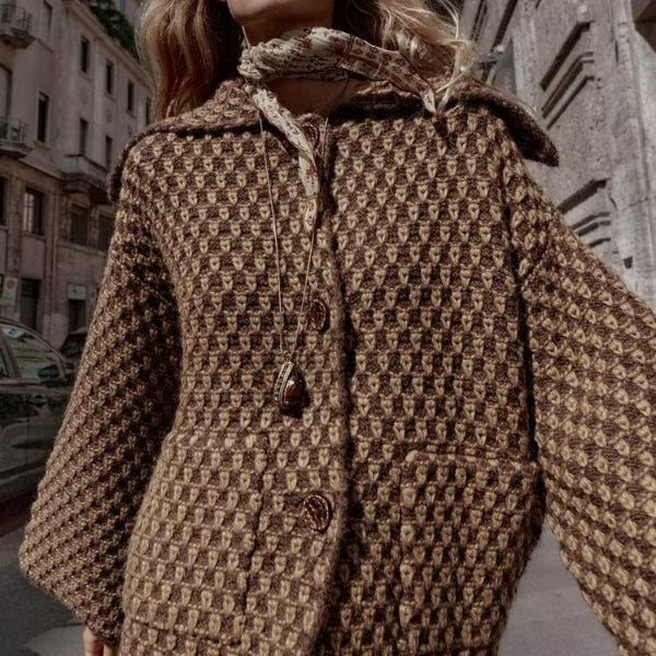 The Verona Textured Pattern Button-Front Jacket